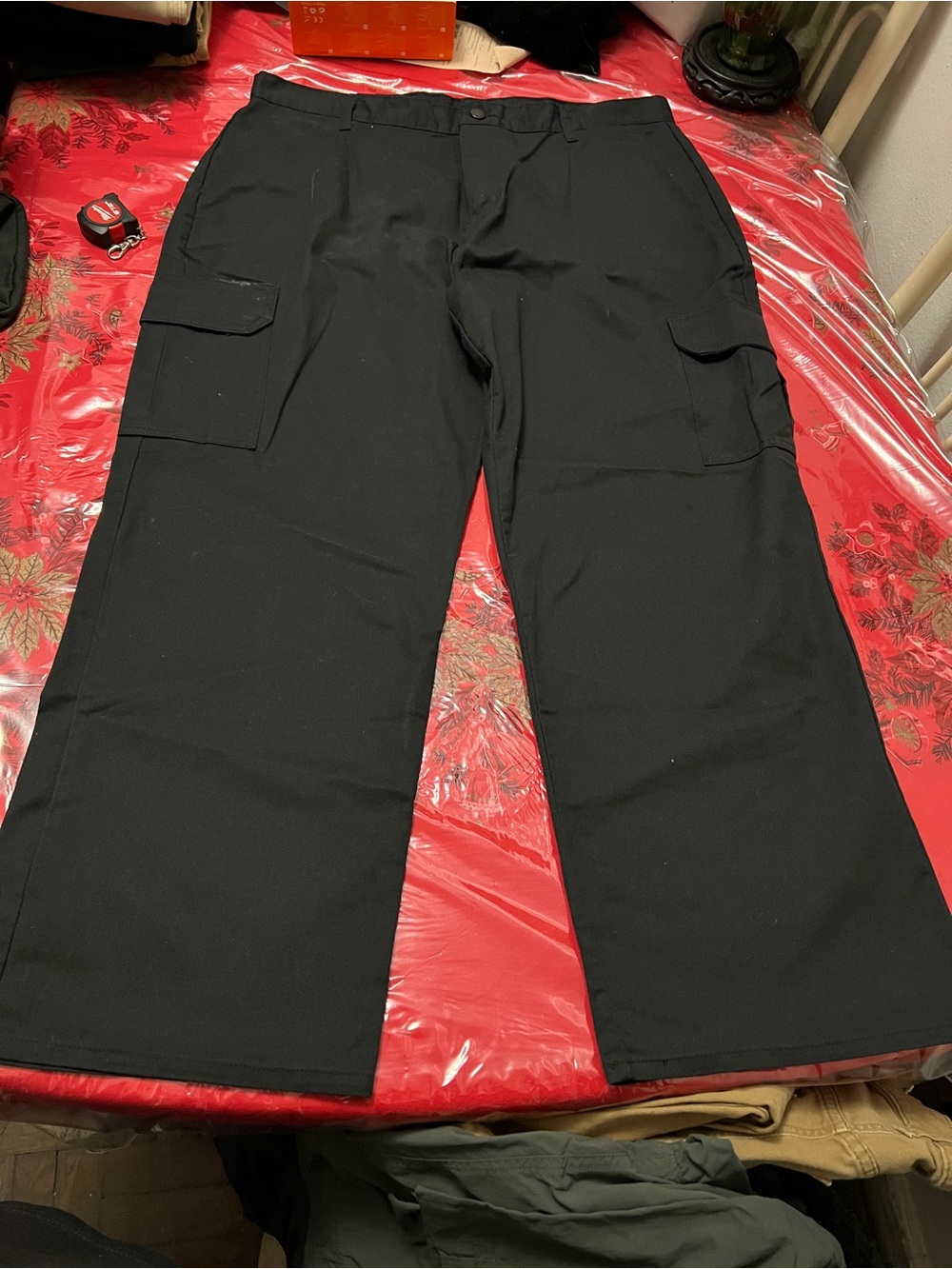 Dickies WP595 Regular Fit Flex Cargo Pants - Black Straight Leg Size 38x30